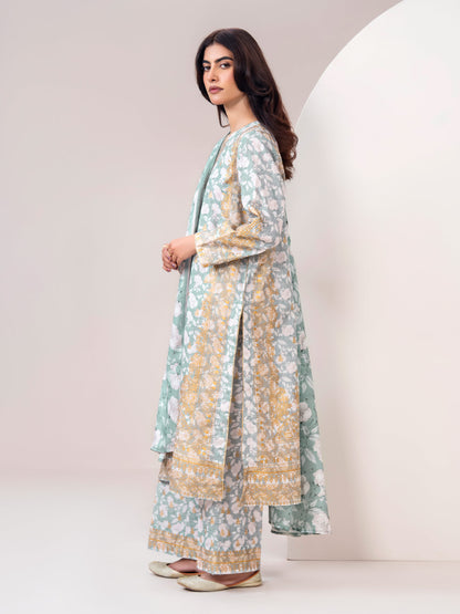 3 Piece Slub Khaddar Suit-Printed (Unstitched)