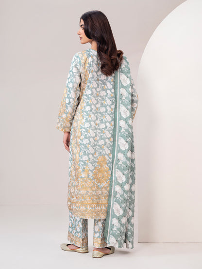 3 Piece Slub Khaddar Suit-Printed (Unstitched)