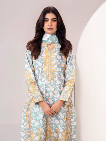 3 Piece Slub Khaddar Suit-Printed (Unstitched)