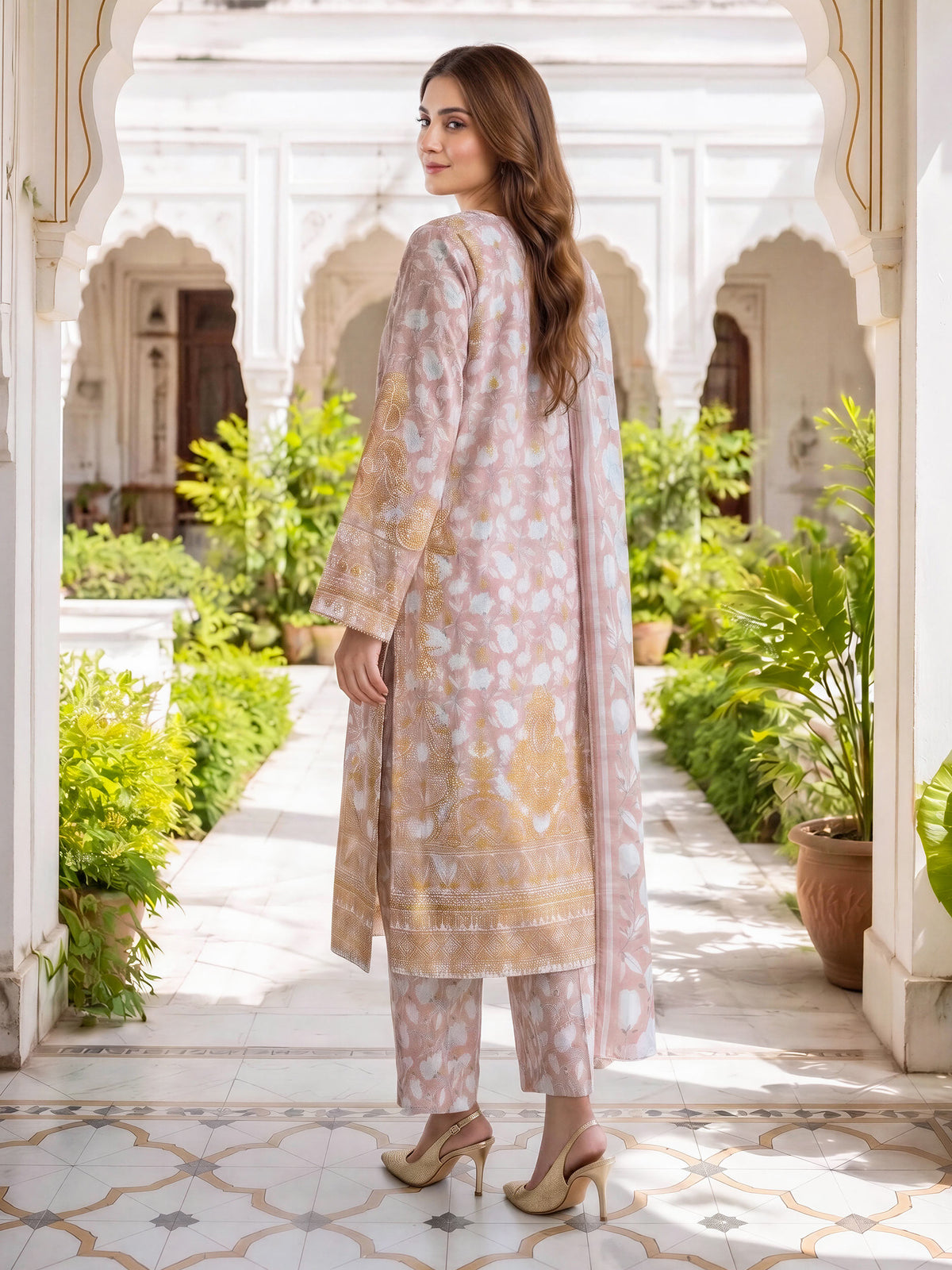 3 Piece Slub Khaddar Suit-Printed (Unstitched)