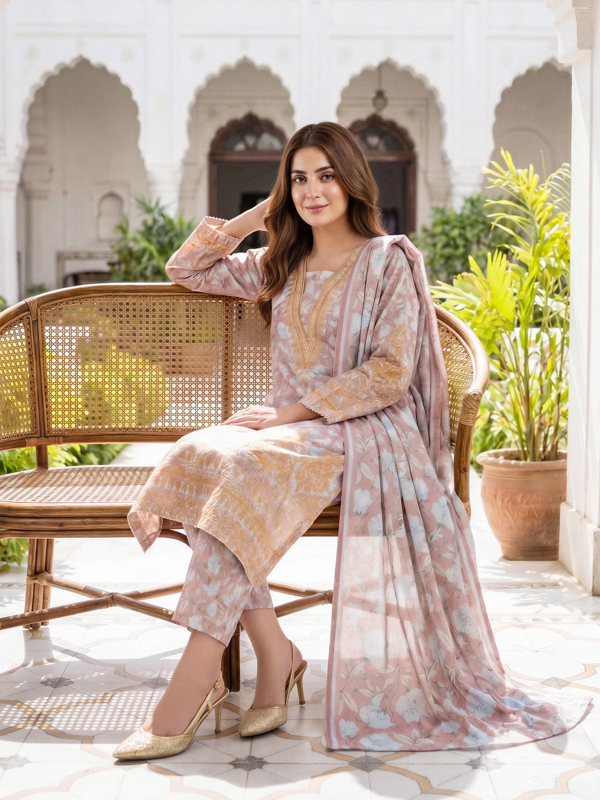 3 Piece Slub Khaddar Suit-Printed (Unstitched)