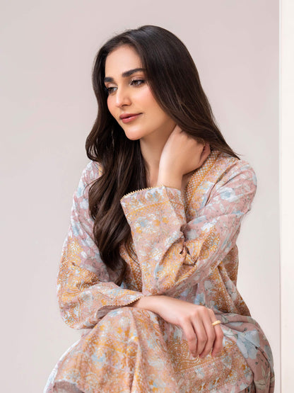 3 Piece Slub Khaddar Suit-Printed (Unstitched)