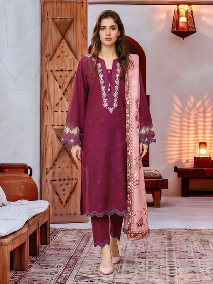 3 Piece Khaddar Suit- Embroidered (Unstitched)