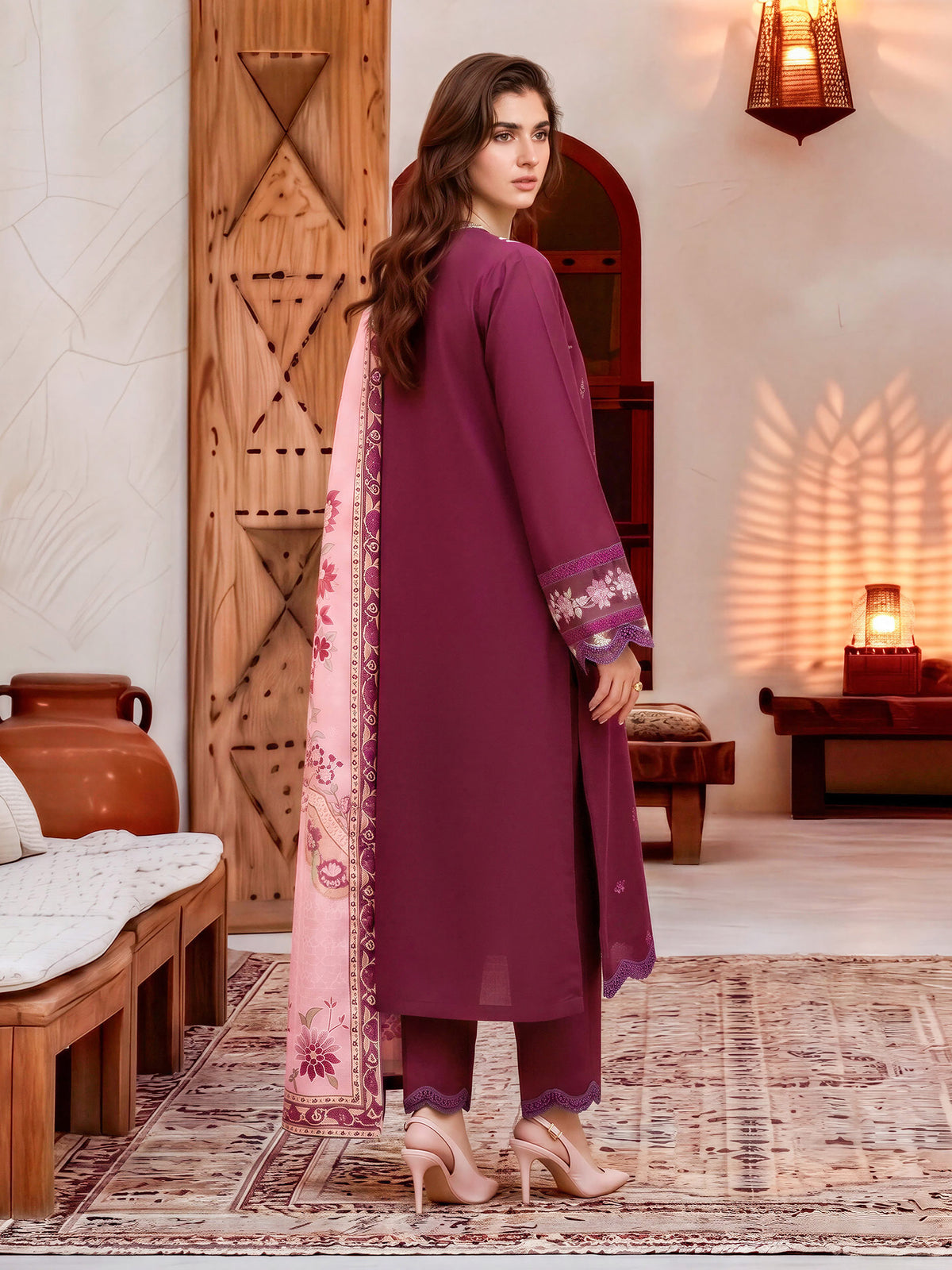 3 Piece Khaddar Suit- Embroidered (Unstitched)