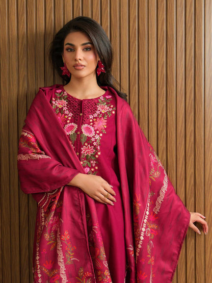 3 Piece Khaddar Suit-Embroidered (Unstitched)