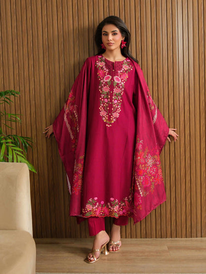 3 Piece Khaddar Suit-Embroidered (Unstitched)