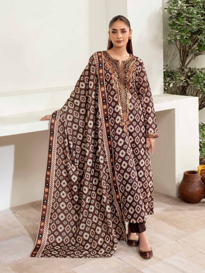 3 Piece Khaddar Suit-Embroidered (Unstitched)