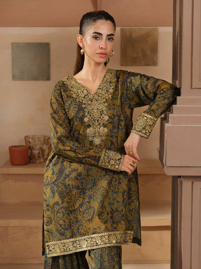 2 Piece Khaddar Suit-Embroidered (Unstitched)