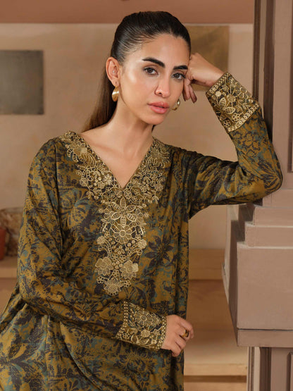 2 Piece Khaddar Suit-Embroidered (Unstitched)