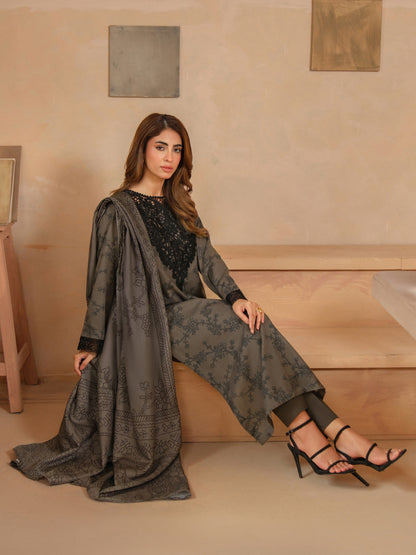 3 Piece Khaddar Suit-Embroidered (Unstitched)