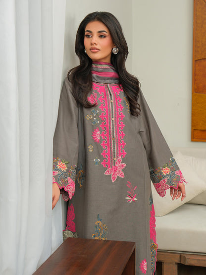 3 Piece Khaddar Suit-Embroidered (Unstitched)