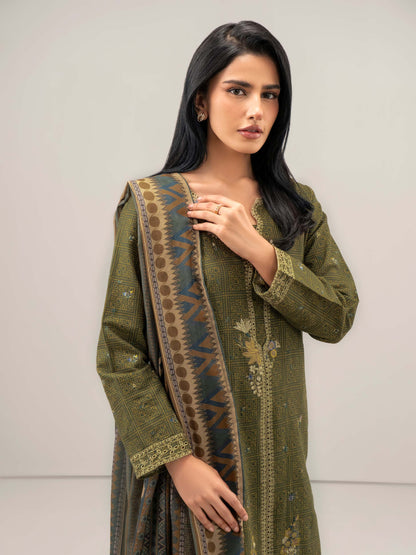 3 Piece Khaddar Suit-Embroidered (Unstitched)