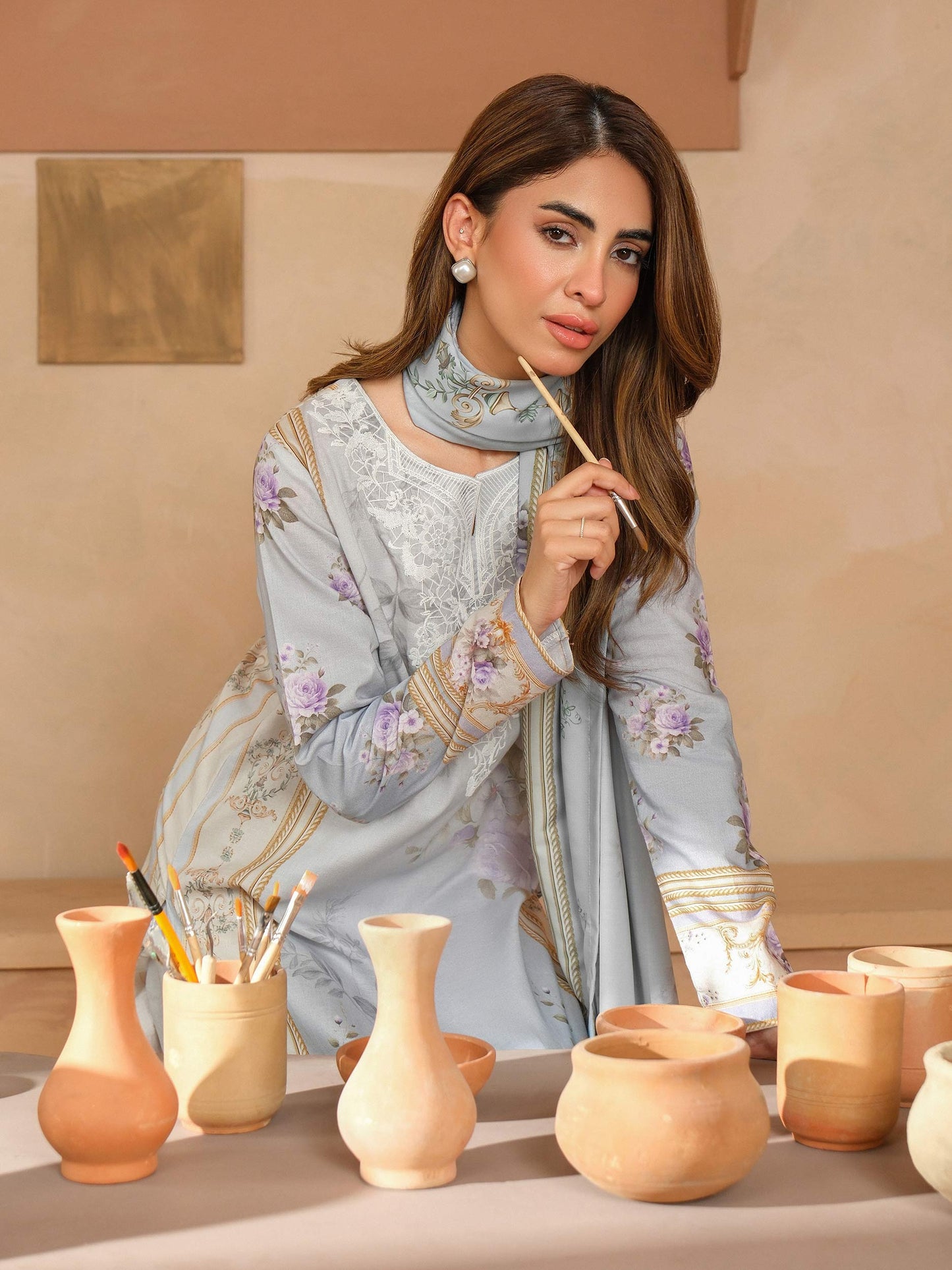3 Piece Khaddar Suit-Embroidered (Unstitched)