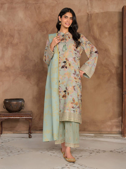 3 Piece Khaddar Suit-Embroidered (Unstitched)