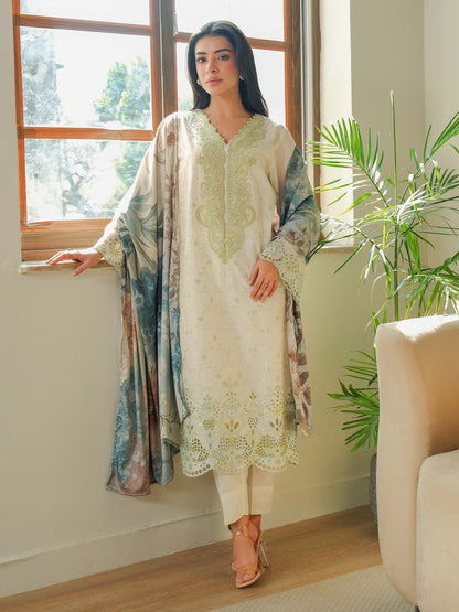 3 Piece Khaddar Suit-Embroidered (Unstitched)