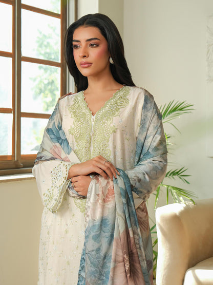 3 Piece Khaddar Suit-Embroidered (Unstitched)