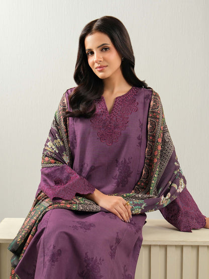3 Piece Khaddar Suit-Embroidered (Unstitched)