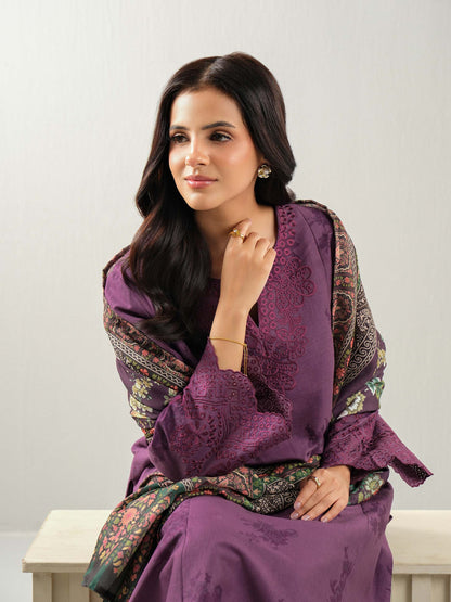 3 Piece Khaddar Suit-Embroidered (Unstitched)