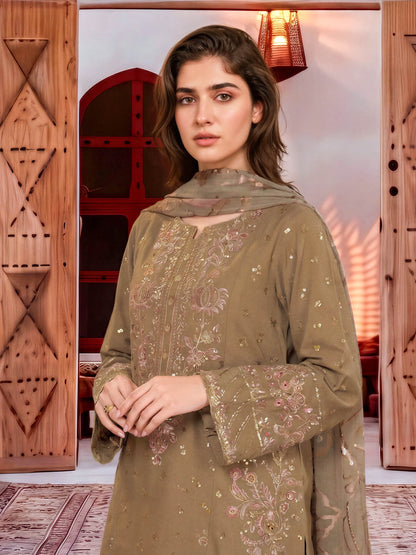3 Piece Karandi Suit-Embroidered (Unstitched)