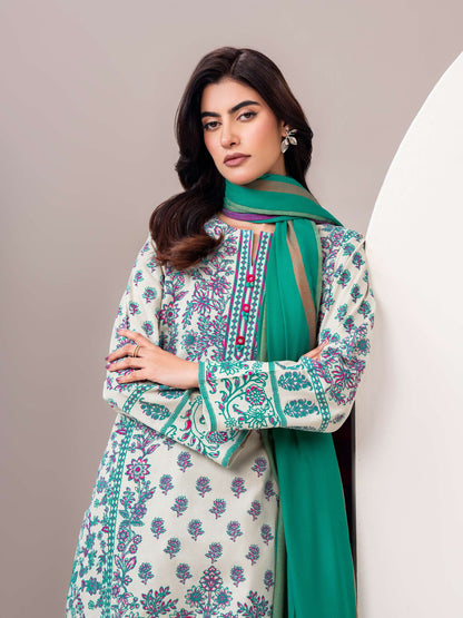 3 Piece Khaddar Suit-Printed (Unstitched)