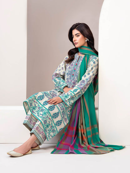 3 Piece Khaddar Suit-Printed (Unstitched)