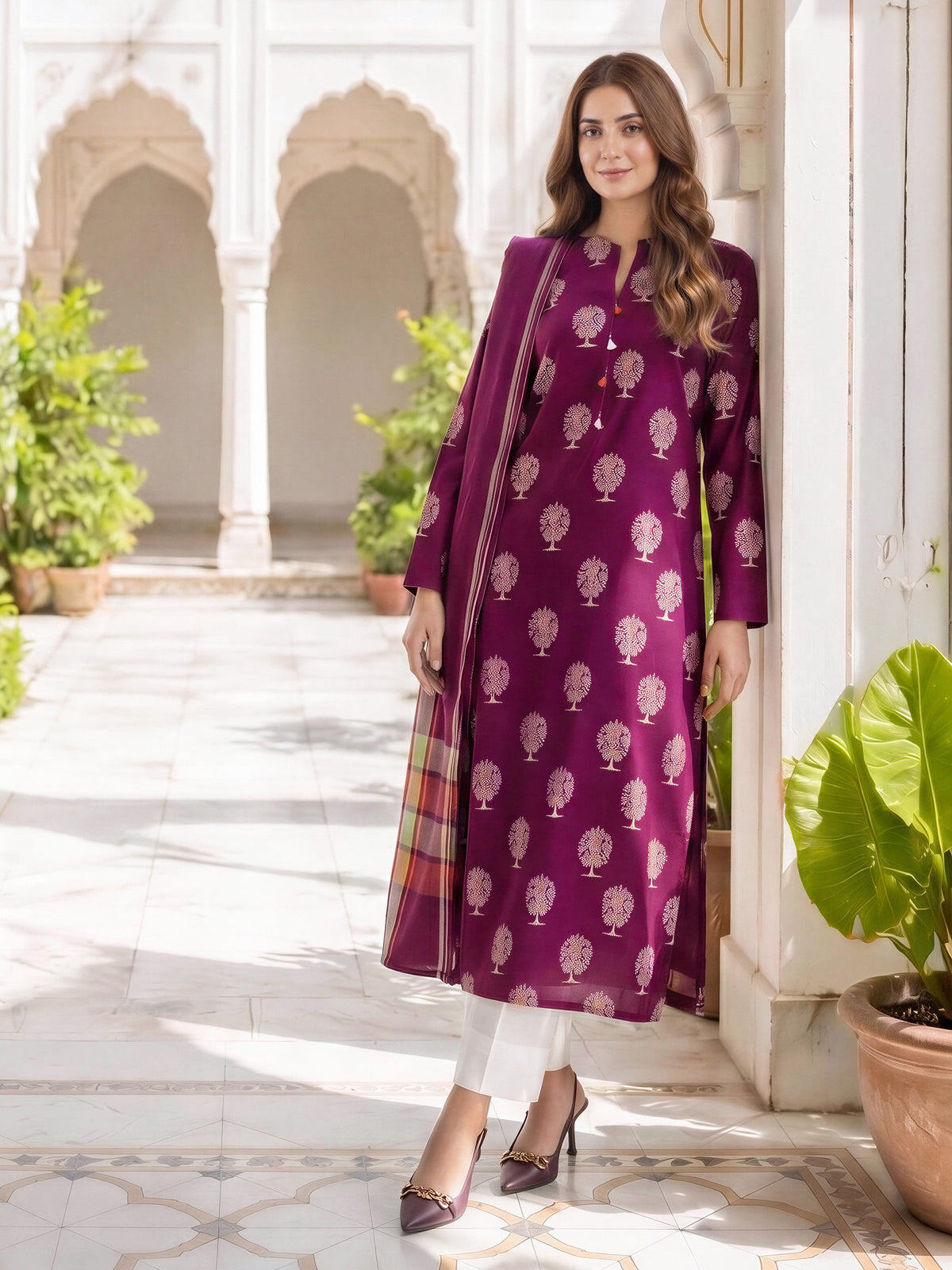 2 Piece Khaddar Paste Suit (Unstitched)