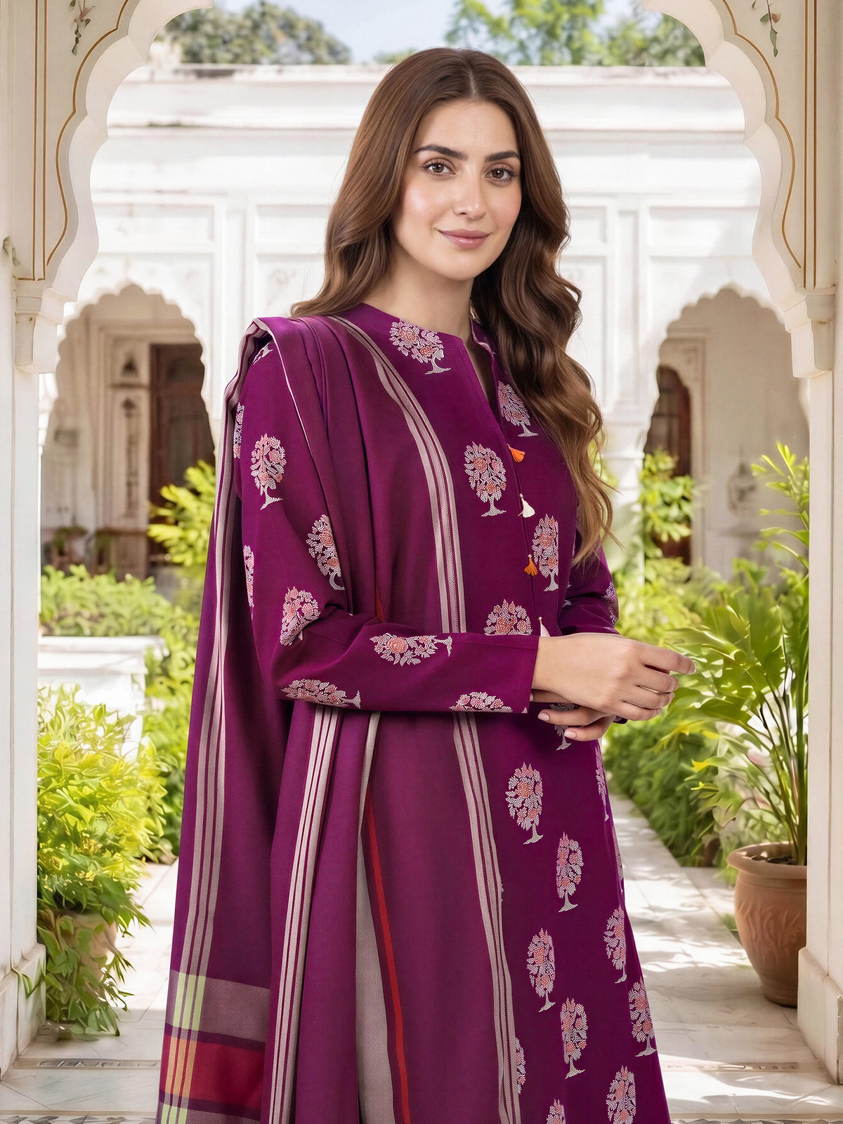 2 Piece Khaddar Paste Suit (Unstitched)