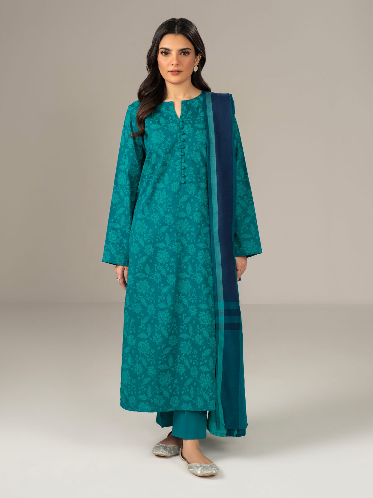 2 Piece Khaddar Paste Suit (Unstitched)
