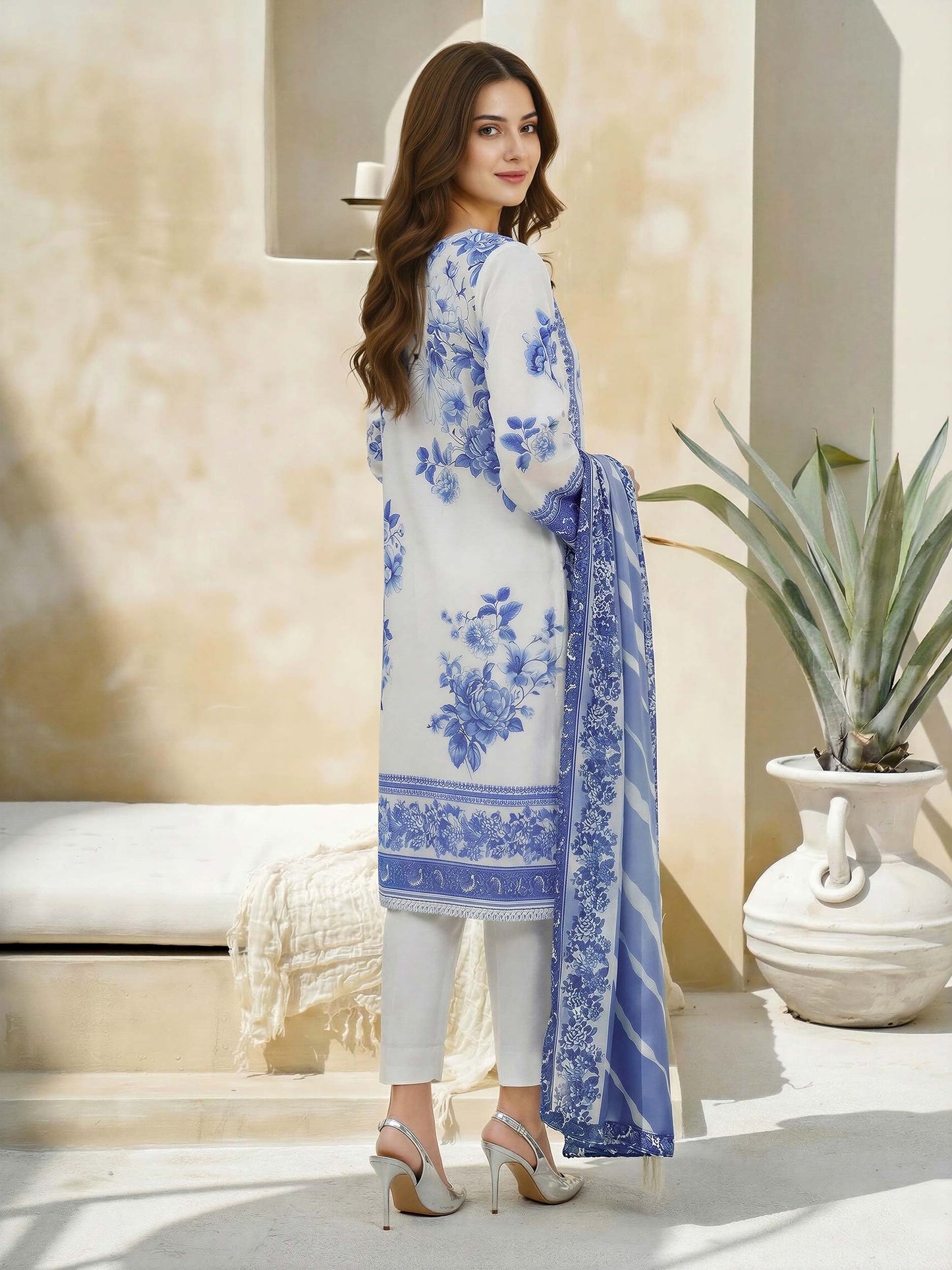 3 Piece Lawn Suit-Embroidered (Unstitched)