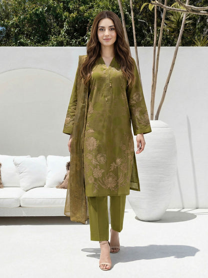 3 Piece Lawn Slub Suit (Unstitched)