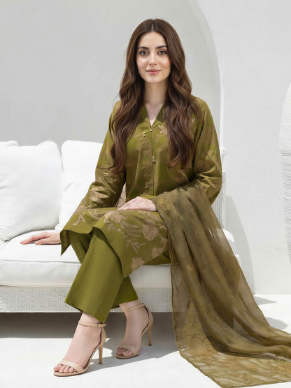 3 Piece Lawn Slub Suit (Unstitched)