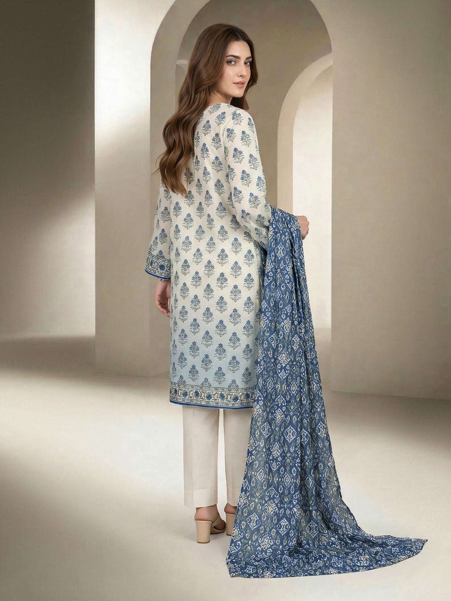 3 Piece Lawn Suit-Embroidered (Unstitched)