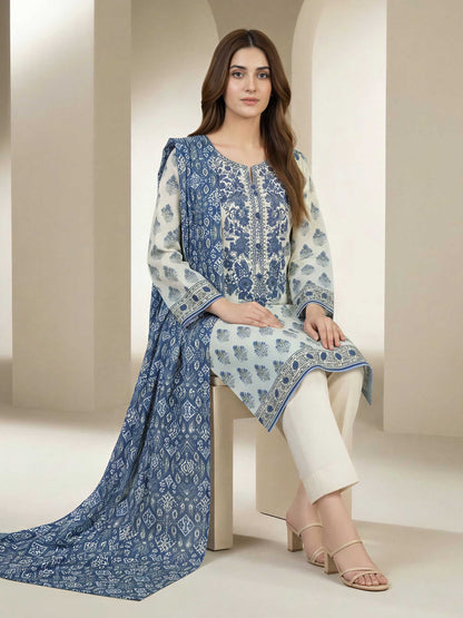 3 Piece Lawn Suit-Embroidered (Unstitched)
