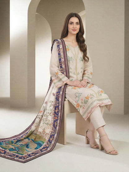 3 Piece Lawn Suit- Embroidered (Unstitched)