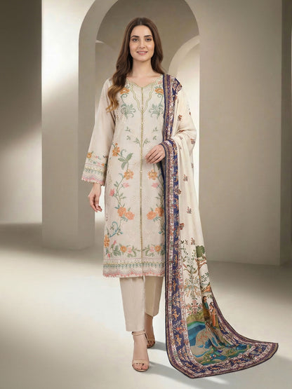 3 Piece Lawn Suit- Embroidered (Unstitched)