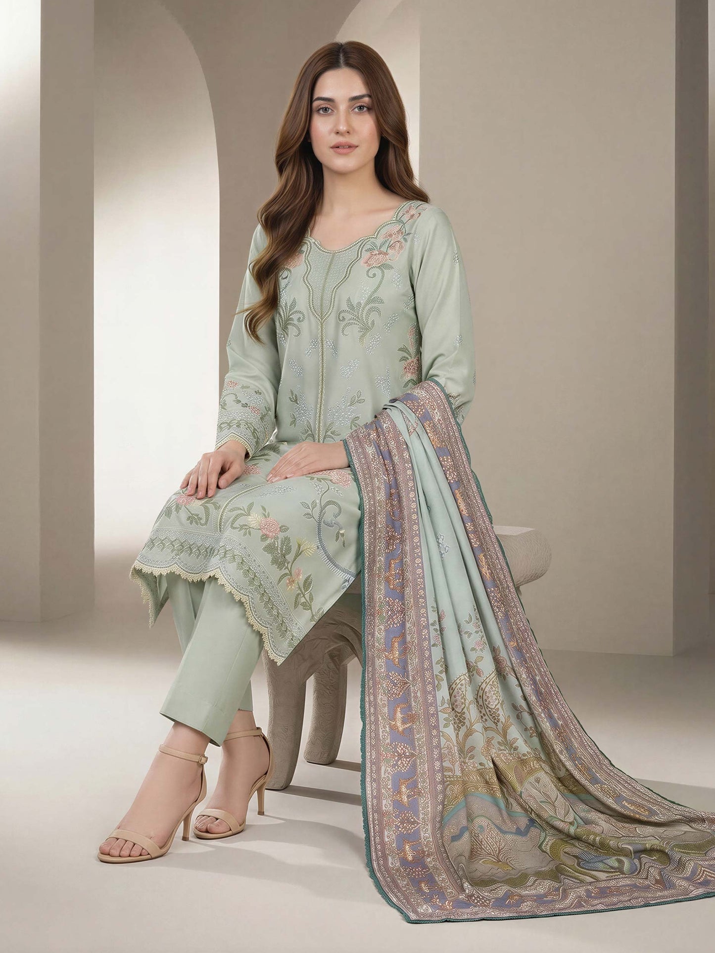 3 Piece Lawn Suit- Embroidered (Unstitched)