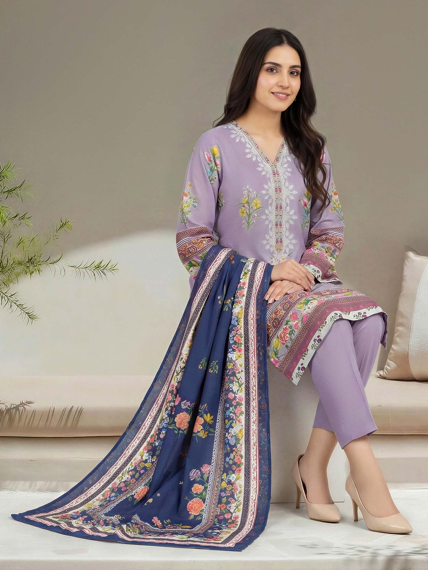 3 Piece Lawn Suit- Embroidered (Unstitched)