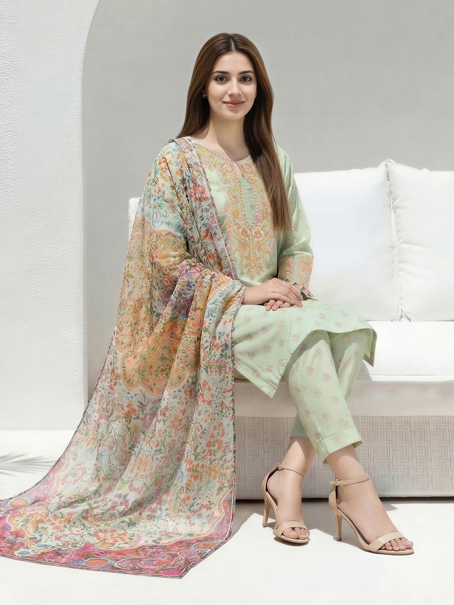 3 Piece Lawn Suit- Embroidered (Unstitched)