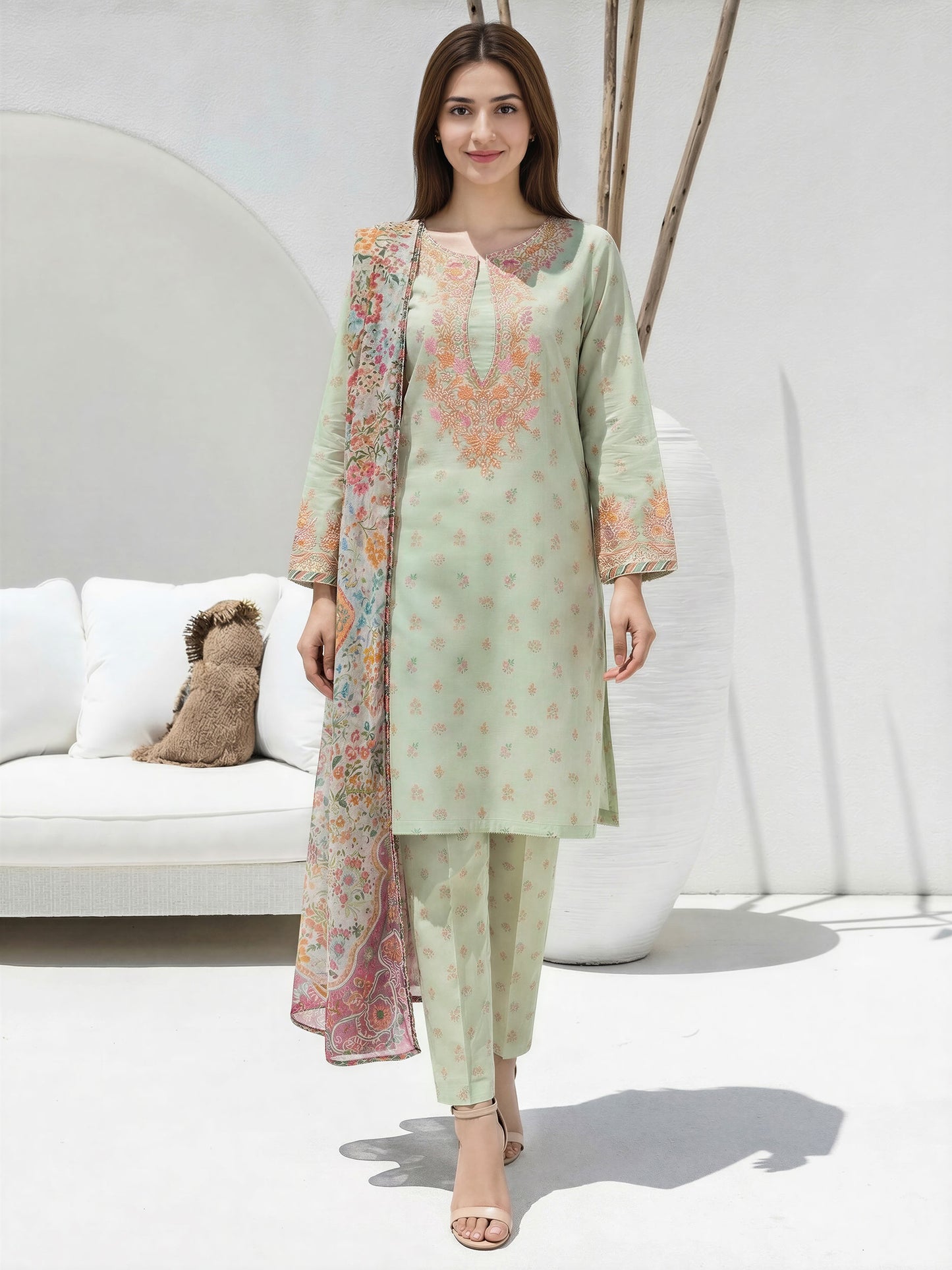 3 Piece Lawn Suit- Embroidered (Unstitched)