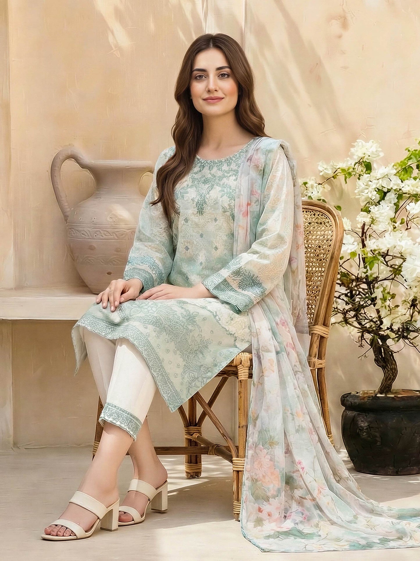 3 Piece Lawn Suit- Embroidered (Unstitched)