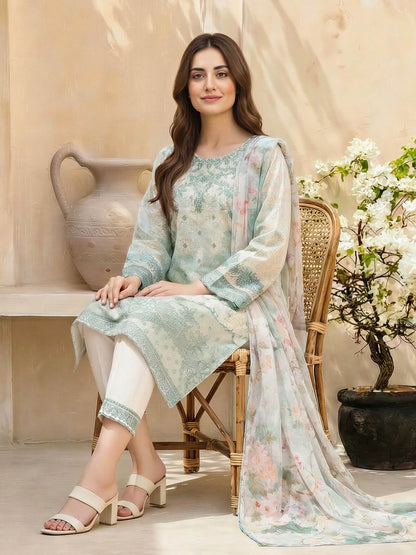 3 Piece Lawn Suit- Embroidered (Unstitched)