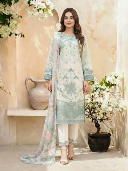 3 Piece Lawn Suit- Embroidered (Unstitched)
