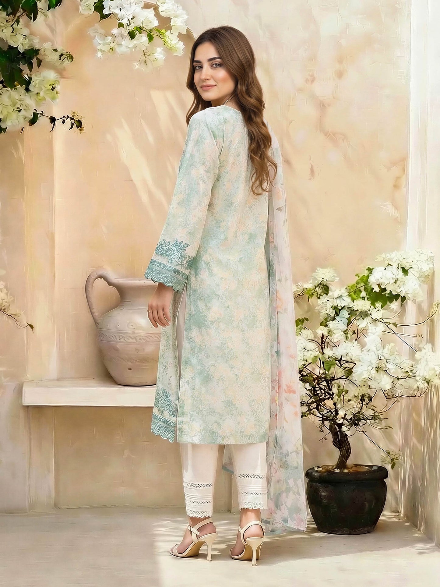 3 Piece Lawn Suit- Embroidered (Unstitched)