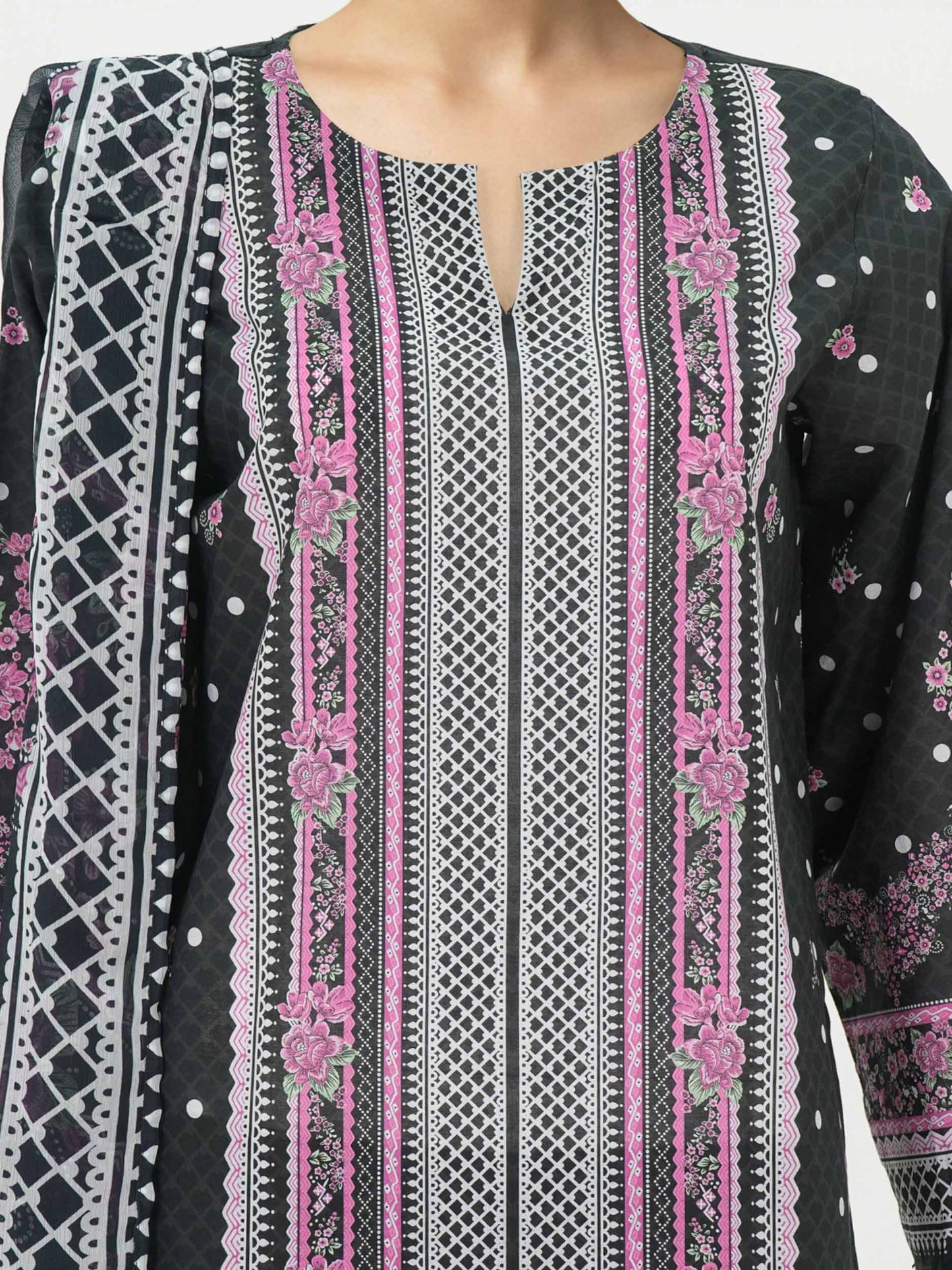 3 Piece Lawn Suit- Printed (Unstitched)