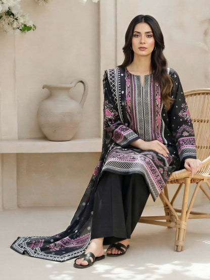 3 Piece Lawn Suit- Printed (Unstitched)