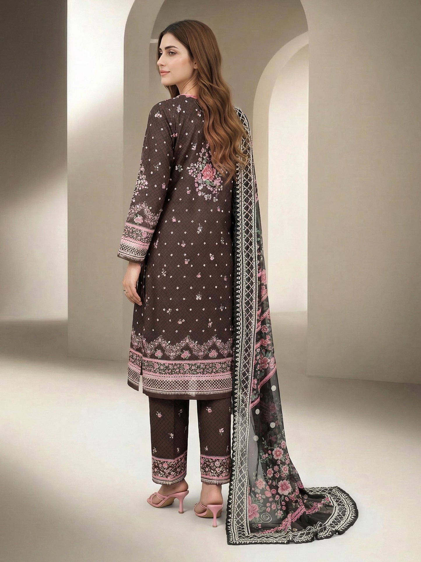 3 Piece Lawn Suit- Printed (Unstitched)