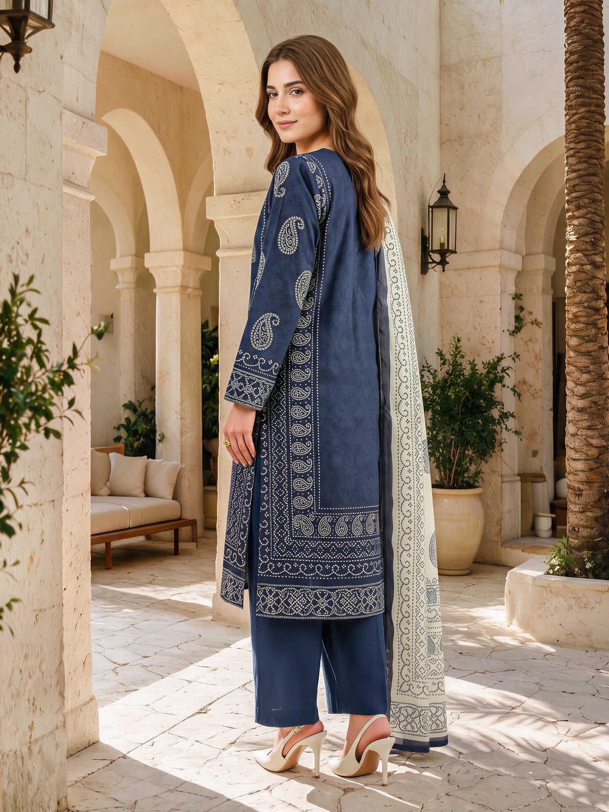 2 Piece Slub Khaddar Paste Suit (Unstitched)