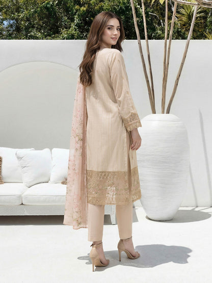 3 Piece Lawn Massouri Suit- Embroidered (Unstitched)