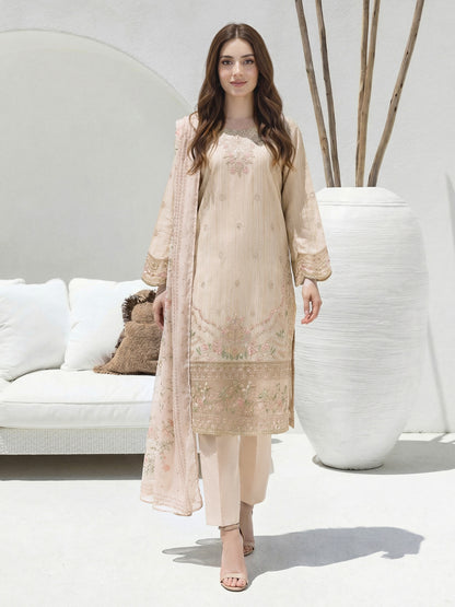 3 Piece Lawn Massouri Suit- Embroidered (Unstitched)