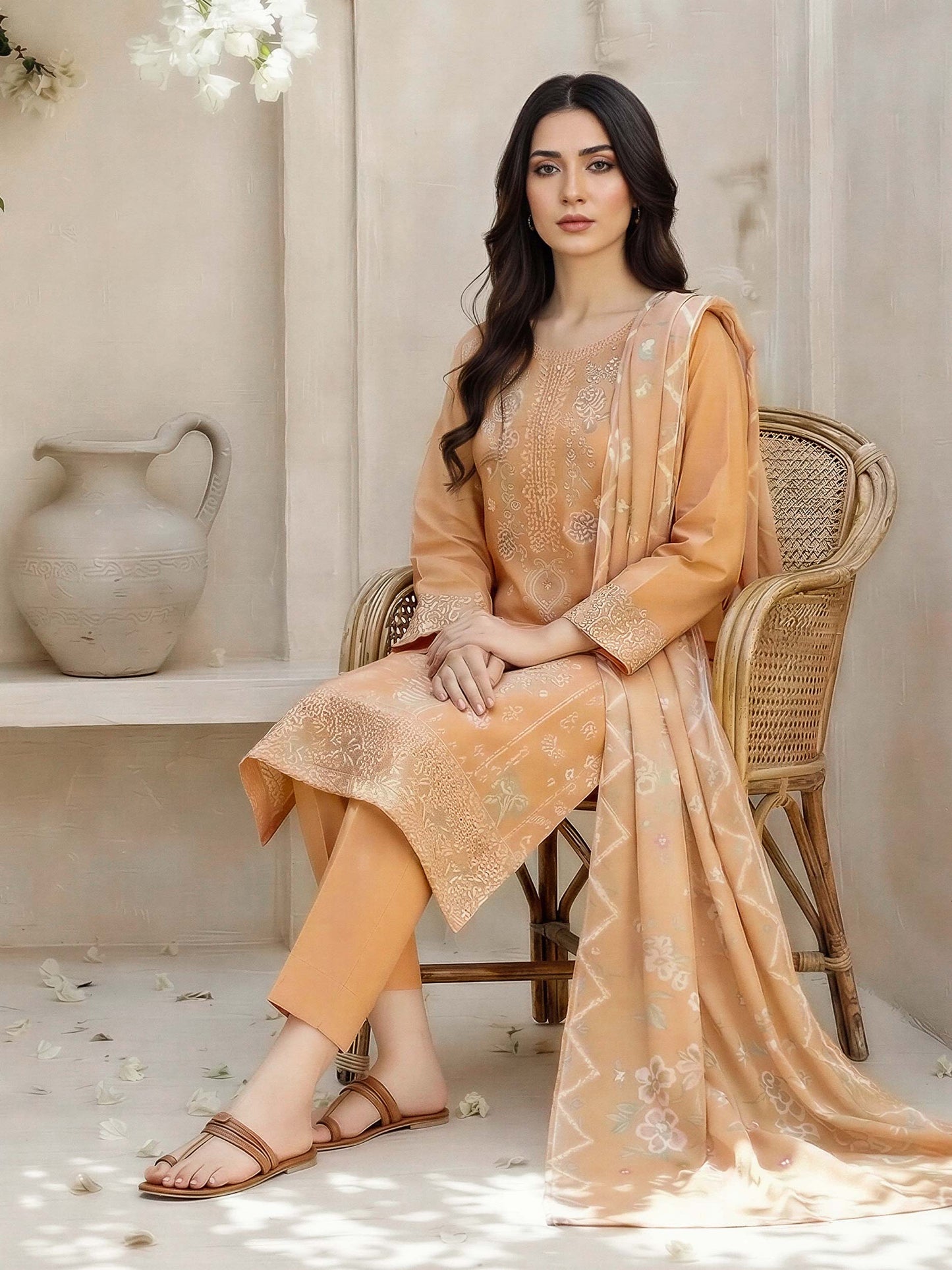3 Piece Lawn Suit- Embroidered (Unstitched)